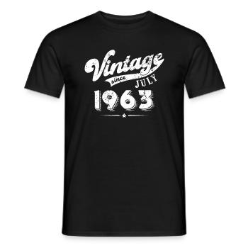 Vintage since July 1963 Geburtstag Geschenk - Männer T-Shirt - Schwarz - Vorne - AI Model Male 178 light (178cm)