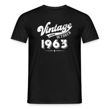 Vintage since October 1963 Geburtstag Geschenk - Männer T-Shirt - Schwarz - Vorne - AI Model Male 178 light (178cm)