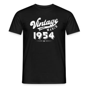 Vintage since March 1954 Geburtstag Geschenk - Männer T-Shirt - Schwarz - Vorne - AI Model Male 178 light (178cm)