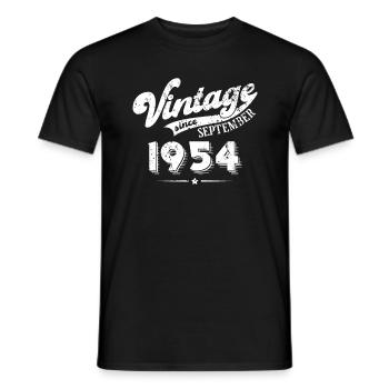 Vintage since September 1954 Geburtstag Geschenk - Männer T-Shirt - Schwarz - Vorne - AI Model Male 178 light (178cm)