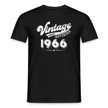 Vintage since September 1966 Geburtstag Geschenk - Männer T-Shirt - Schwarz - Vorne - AI Model Male 178 light (178cm)