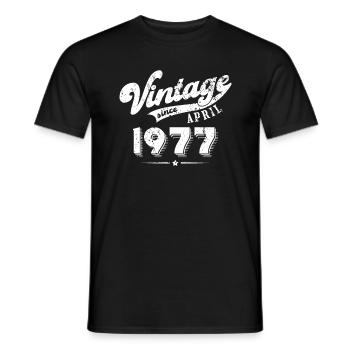 Vintage since April 1977 Geburtstag Geschenk - Männer T-Shirt - Schwarz - Vorne - AI Model Male 178 light (178cm)