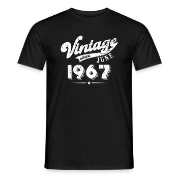 Vintage since June 1967 Geburtstag Geschenk - Männer T-Shirt - Schwarz - Vorne - AI Model Male 178 light (178cm)