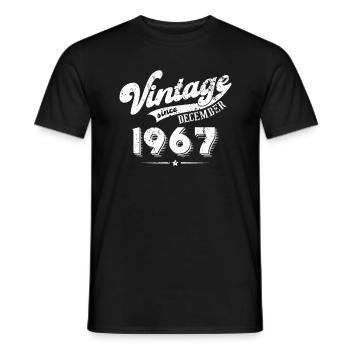 Vintage since December 1967 Geburtstag Geschenk - Männer T-Shirt - Schwarz - Vorne - AI Model Male 178 light (178cm)