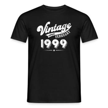 Vintage since February 1999 Geburtstag Geschenk - Männer T-Shirt - Schwarz - Vorne - AI Model Male 178 light (178cm)