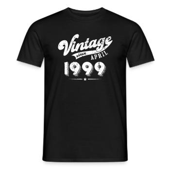Vintage since April 1999 Geburtstag Geschenk - Männer T-Shirt - Schwarz - Vorne - AI Model Male 178 light (178cm)