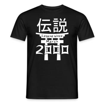 Legend since March 2000 Birthday Gift - Men's T-Shirt - black - Front - AI Model Male 178 light (178cm)