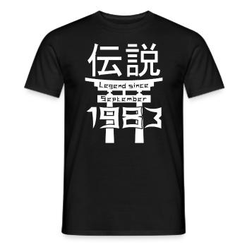 Legend since September 1983 Geburtstag Geschenk - Männer T-Shirt - Schwarz - Vorne - AI Model Male 178 light (178cm)