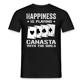 Glück beim Spielen von Canasta mit den Mädchen | Canasta - Männer T-Shirt - Schwarz - Vorne - AI Model Male 178 light (178cm)
