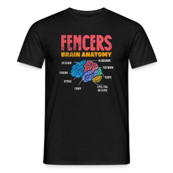 Fechten - Männer T-Shirt - Schwarz - Vorne - AI Model Male 178 light (178cm)