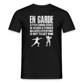 Fechten - Männer T-Shirt - Schwarz - Vorne - AI Model Male 178 light (178cm)