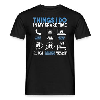 Agent immobilier - T-shirt homme - noir - Devant - AI Model Male 178 light (178cm)