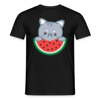 Melon pastèque Fruit d’été Cadeau végétalien - T-shirt homme - noir - Devant - AI Model Male 178 light (178cm)