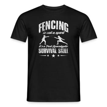Fechten - Männer T-Shirt - Schwarz - Vorne - AI Model Male 178 light (178cm)