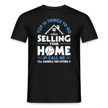 Agent immobilier - T-shirt homme - noir - Devant - AI Model Male 178 light (178cm)