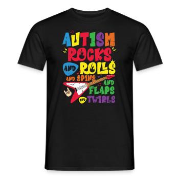 Autisme - T-shirt homme - noir - Devant - AI Model Male 178 light (178cm)