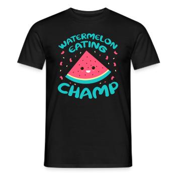 Melon pastèque Fruit d’été Cadeau végétalien - T-shirt homme - noir - Devant - AI Model Male 178 light (178cm)