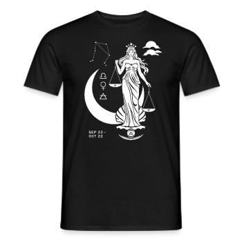Astrological Libra symbol with Venus and zodiac - Men's T-Shirt - black - Front - AI Model Male 178 light (178cm)