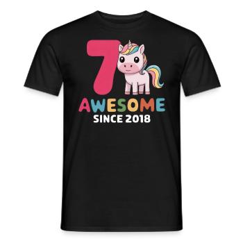 7. Geburtstag - Awesome Since 2018 - Männer T-Shirt - Schwarz - Vorne - AI Model Male 178 light (178cm)