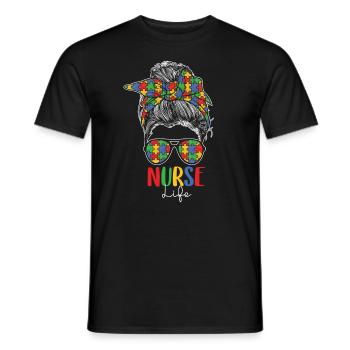 Journée de sensibilisation à l’autisme Cadeau autiste - T-shirt homme - noir - Devant - AI Model Male 178 light (178cm)