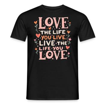 Aimez la vie - T-shirt homme - noir - Devant - AI Model Male 178 light (178cm)
