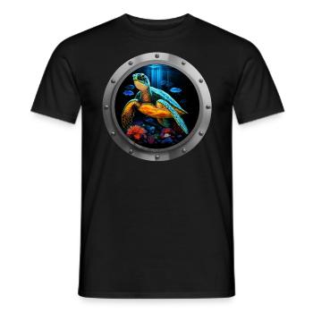 Sea Turtle Animal - 2 - Men's T-Shirt - black - Front - AI Model Male 178 light (178cm)