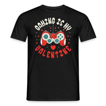 Gaming is My Valentine Funny Gamer Valentinstag - Männer T-Shirt - Schwarz - Vorne - AI Model Male 178 light (178cm)