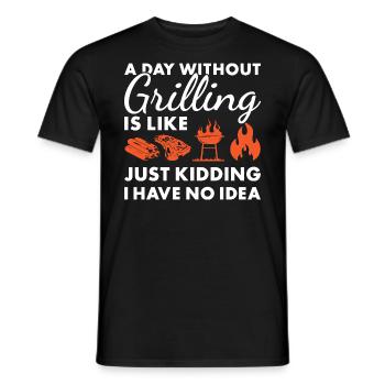 Griller A Day Without Grilling - Männer T-Shirt - Schwarz - Vorne - AI Model Male 178 light (178cm)