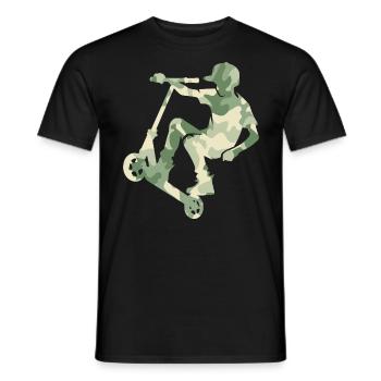 Camouflage Rider Trottinette Adolescent - T-shirt homme - noir - Devant - AI Model Male 178 light (178cm)