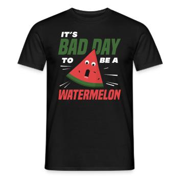 Melon pastèque Fruit d’été Cadeau végétalien - T-shirt homme - noir - Devant - AI Model Male 178 light (178cm)