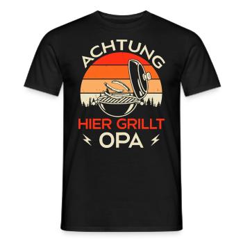 Grilling Grill Master Grandpa Grill Gift Idea - Men's T-Shirt - black - Front - AI Model Male 178 light (178cm)