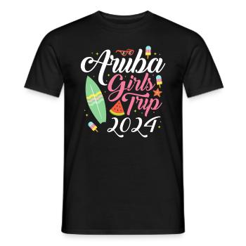 Aruba Caribbean Summer Ocean Beach Gift - Men's T-Shirt - black - Front - AI Model Male 178 light (178cm)