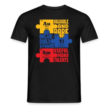 Journée de sensibilisation à l’autisme Cadeau autiste - T-shirt homme - noir - Devant - AI Model Male 178 light (178cm)