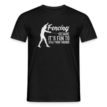 fencing - Men's T-Shirt - black - Front - AI Model Male 178 light (178cm)