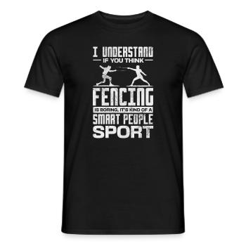 Fechten - Männer T-Shirt - Schwarz - Vorne - AI Model Male 178 light (178cm)