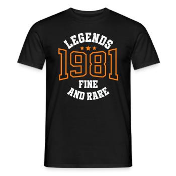 Legends 1981 – Belle et rare idée cadeau vintage - T-shirt homme - noir - Devant - AI Model Male 178 light (178cm)