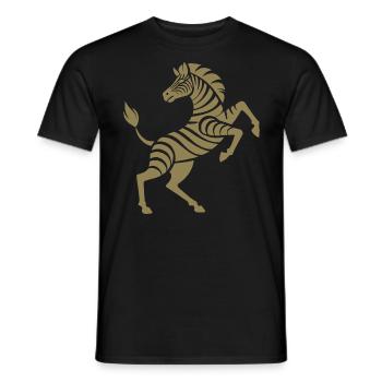 Zebra hooves high art piece silhouette - Men's T-Shirt - black - Front - AI Model Male 178 light (178cm)