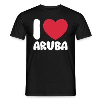 Aruba Caribbean Summer Ocean Beach Gift - Men's T-Shirt - black - Front - AI Model Male 178 light (178cm)