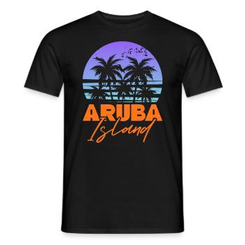 Aruba Karibik Sommer Meer Strand Geschenk - Männer T-Shirt - Schwarz - Vorne - AI Model Male 178 light (178cm)
