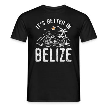 Belize - Männer T-Shirt - Schwarz - Vorne - AI Model Male 178 light (178cm)