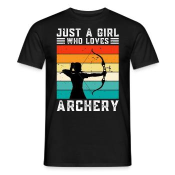 Just A Girl Who Loves Archery - Men's T-Shirt - black - Front - AI Model Male 178 light (178cm)