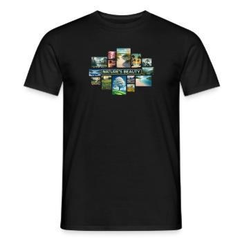 Nature's Beauty Collage - Men's T-Shirt - black - Front - AI Model Male 178 light (178cm)