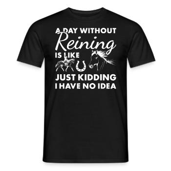 Reiner Une journée sans reining - T-shirt homme - noir - Devant - AI Model Male 178 light (178cm)