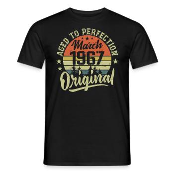 Retro März 1967 Geschenk März 1967 Geboren März 1967 - Männer T-Shirt - Schwarz - Vorne - AI Model Male 178 light (178cm)