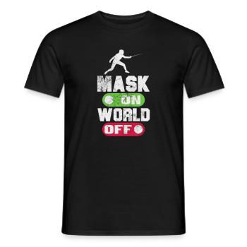 Fechten - Männer T-Shirt - Schwarz - Vorne - AI Model Male 178 light (178cm)