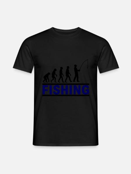 Pêche Évolution Pêcheur - T-shirt homme - noir
