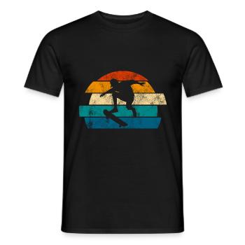 Skateboarder Skateboard Skater Skate Skateing - T-shirt homme - noir - Devant - AI Model Male 178 light (178cm)