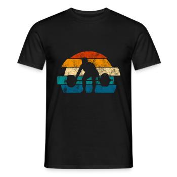 Bodybuilding Bodybuilder GYM Fitnessstudio Retro - Männer T-Shirt - Schwarz - Vorne - AI Model Male 178 light (178cm)