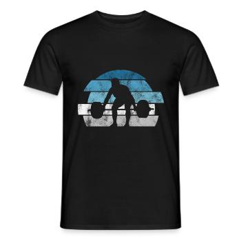Bodybuilding Bodybuilder GYM Fitnessstudio Retro - Men's T-Shirt - black - Front - AI Model Male 178 light (178cm)