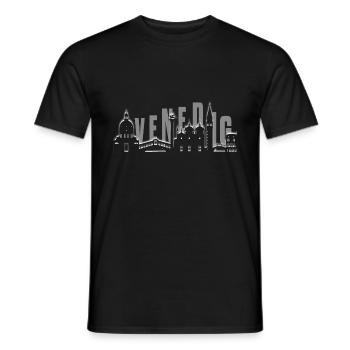 Elegant Venice Skyline Italy - Men's T-Shirt - black - Front - AI Model Male 178 light (178cm)